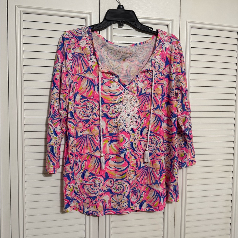 Lilly Pulitzer Pink and Blue Patterned Top